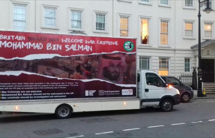 حملة بالشاحنات في لندن لرفض زيارة ابن سلمان