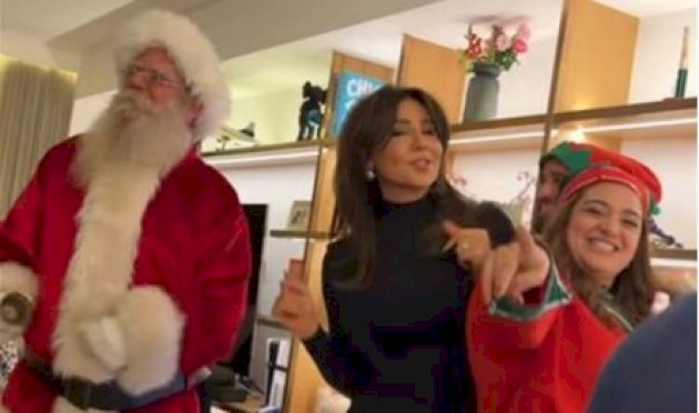 رابعة-الزيات-تحتفل-بعيد-الميلاد-وسط-أجواء-مرحة