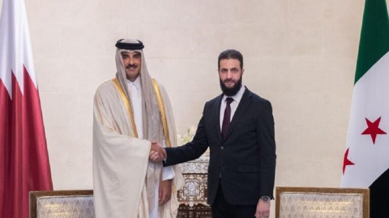 الشرع والشيخ تميم يؤكدان وحدة سوريا الشرع-والشيخ-تميم-يؤكدان-وحدة-سوريا